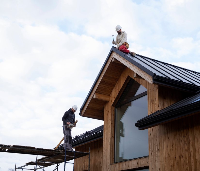 Contractor doing exterior house work