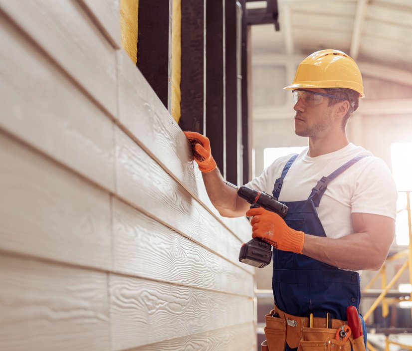 Contractor doing exterior house work